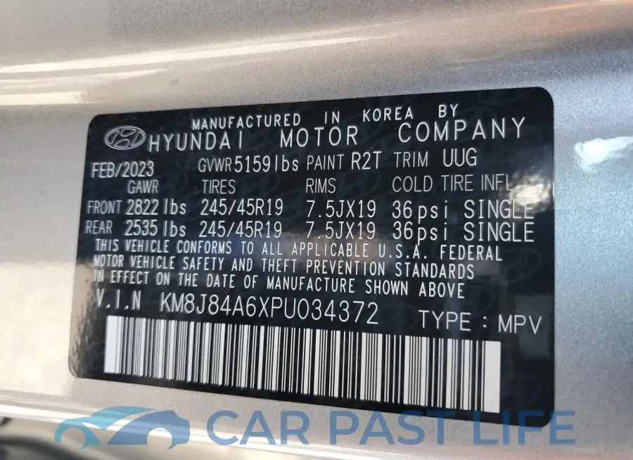 KM8J84A6XPU034372# 13