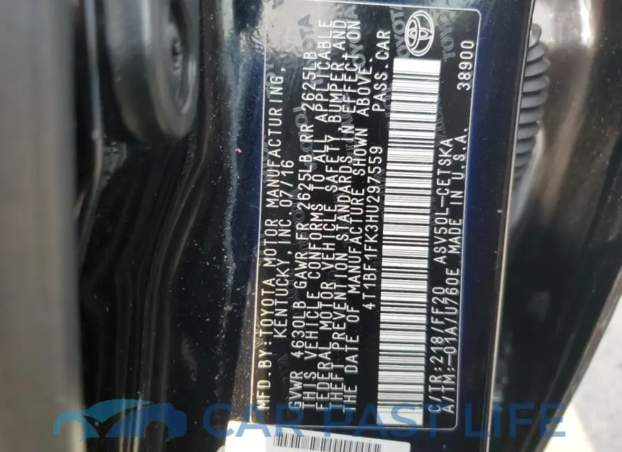 4T1BF1FK3HU297559# 12
