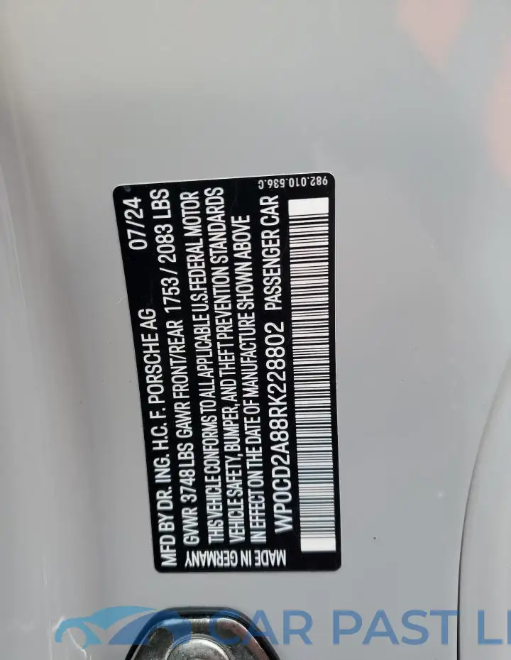 WP0CD2A88RK228802# 12