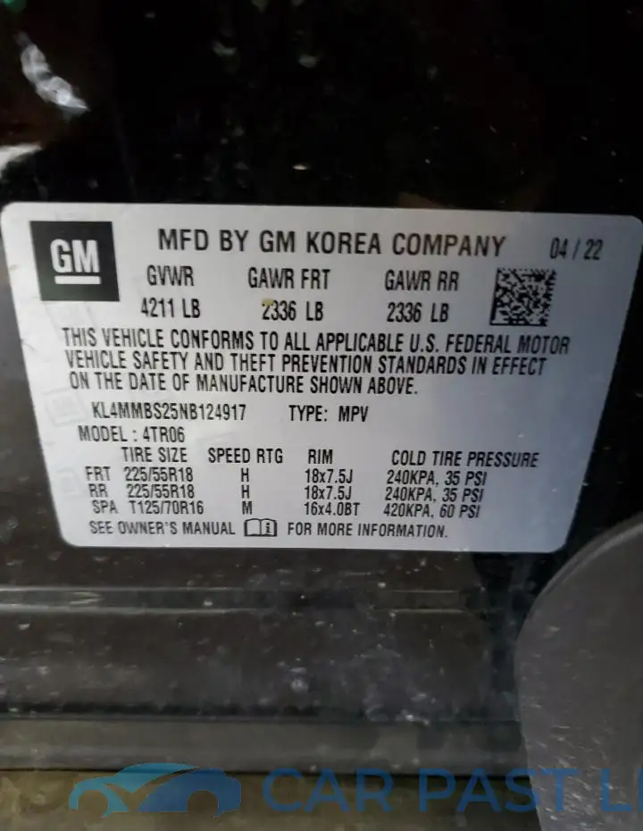 KL4MMBS25NB124917# 13