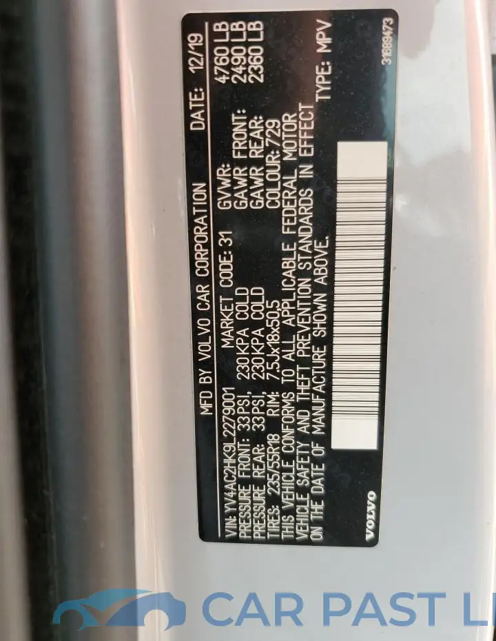 YV4AC2HK9L2279001# 13
