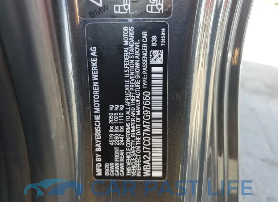 WBA2J7C07M7G97660# 12