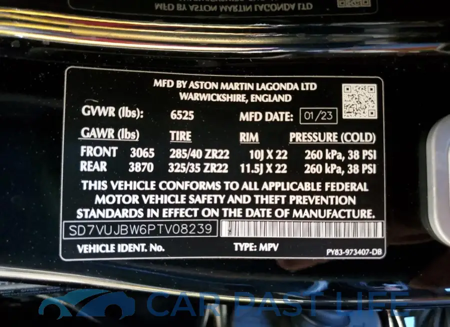 SD7VUJBW6PTV08239# 12