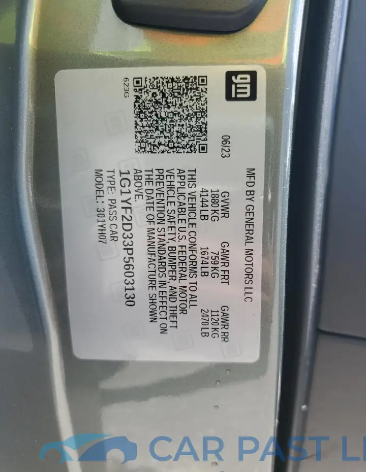1G1YF2D33P5603130# 12