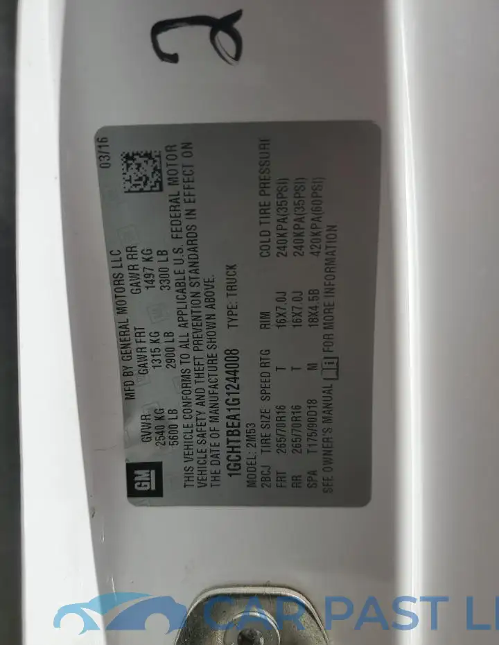 1GCHTBEA1G1244008# 13