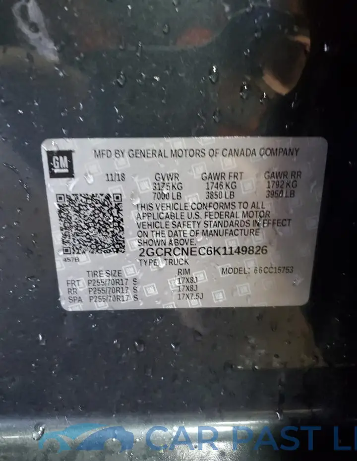 2GCRCNEC6K1149826# 13