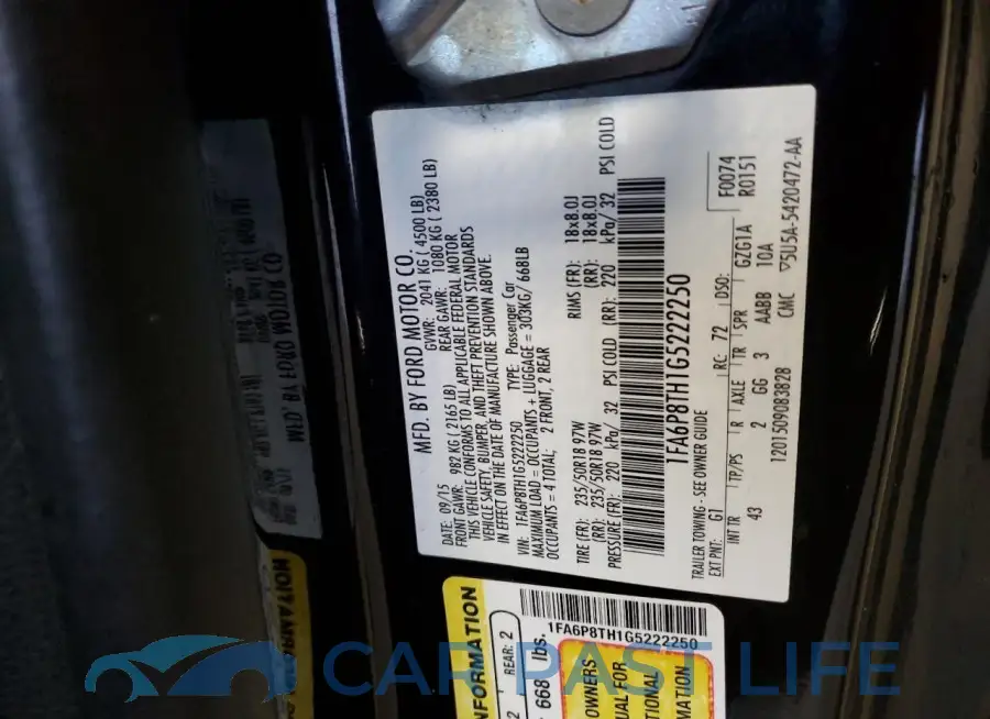 1FA6P8TH1G5222250# 12