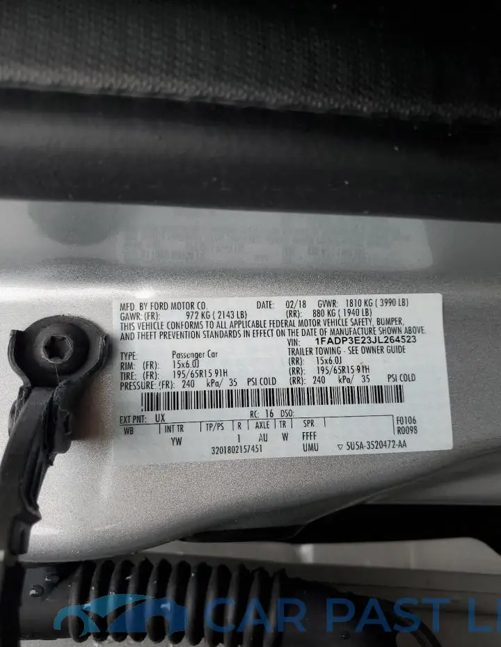 1FADP3E23JL264523# 13