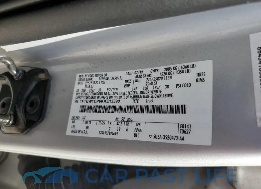 1FTEW1CP6KKE13390# 12