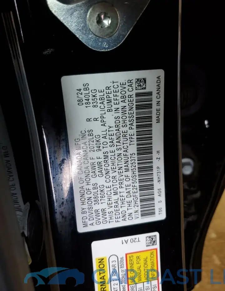 2HGFE2F50SH525375# 12