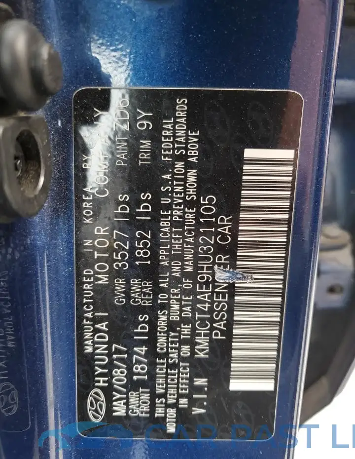 KMHCT4AE9HU321105# 13