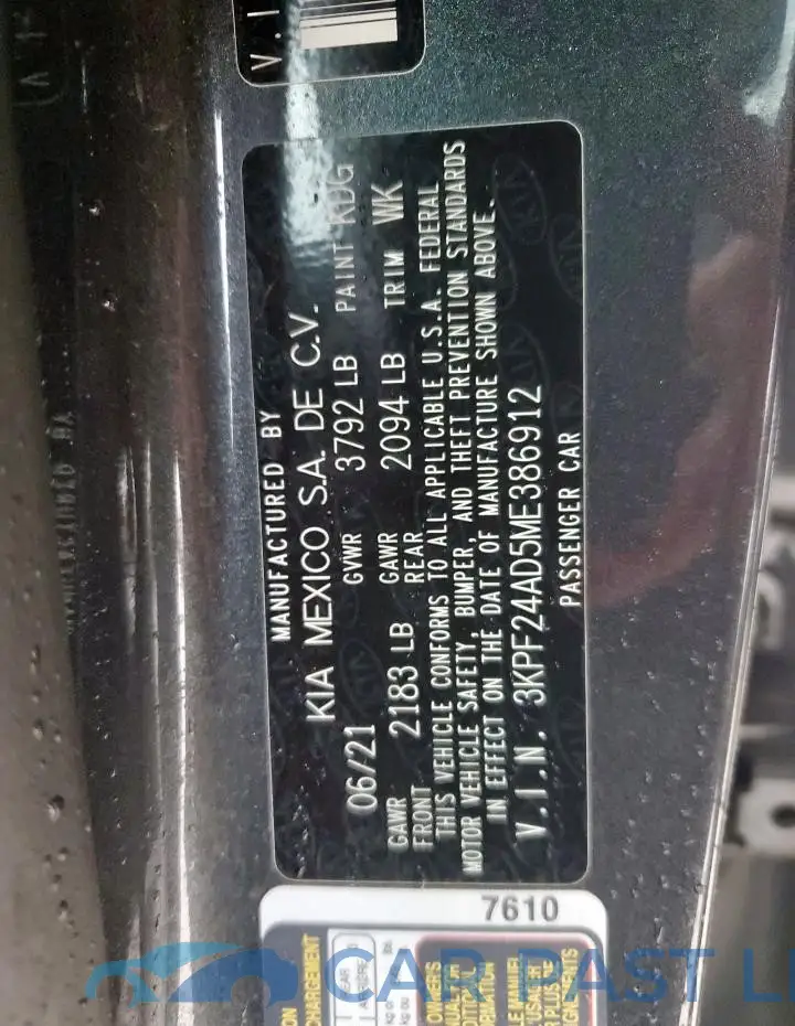 3KPF24AD5ME386912# 12