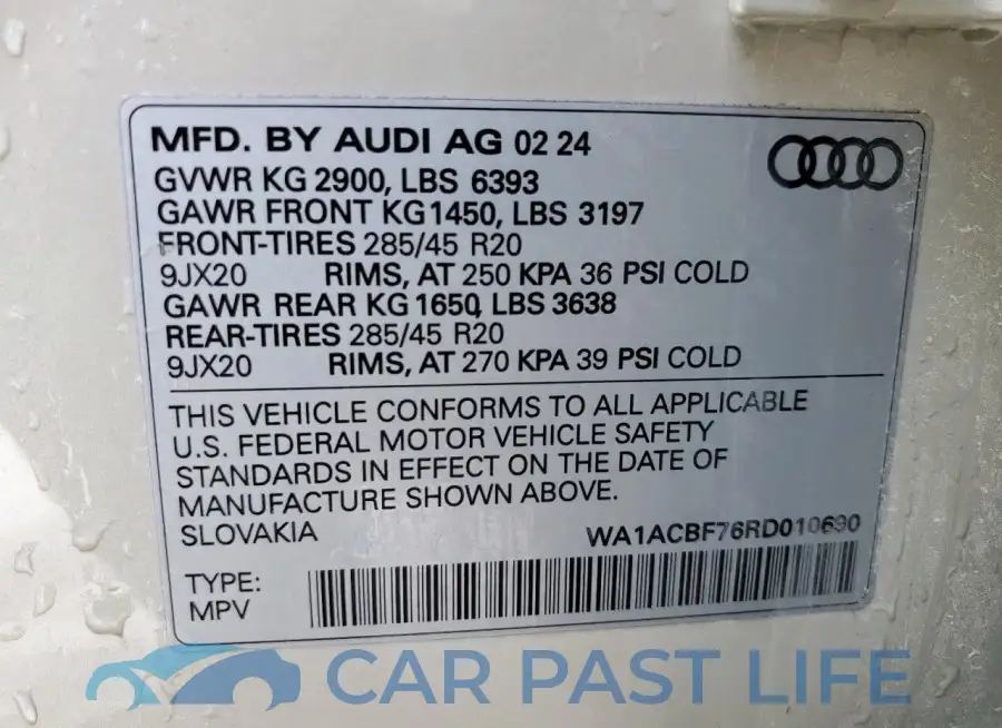 WA1ACBF76RD010690# 13