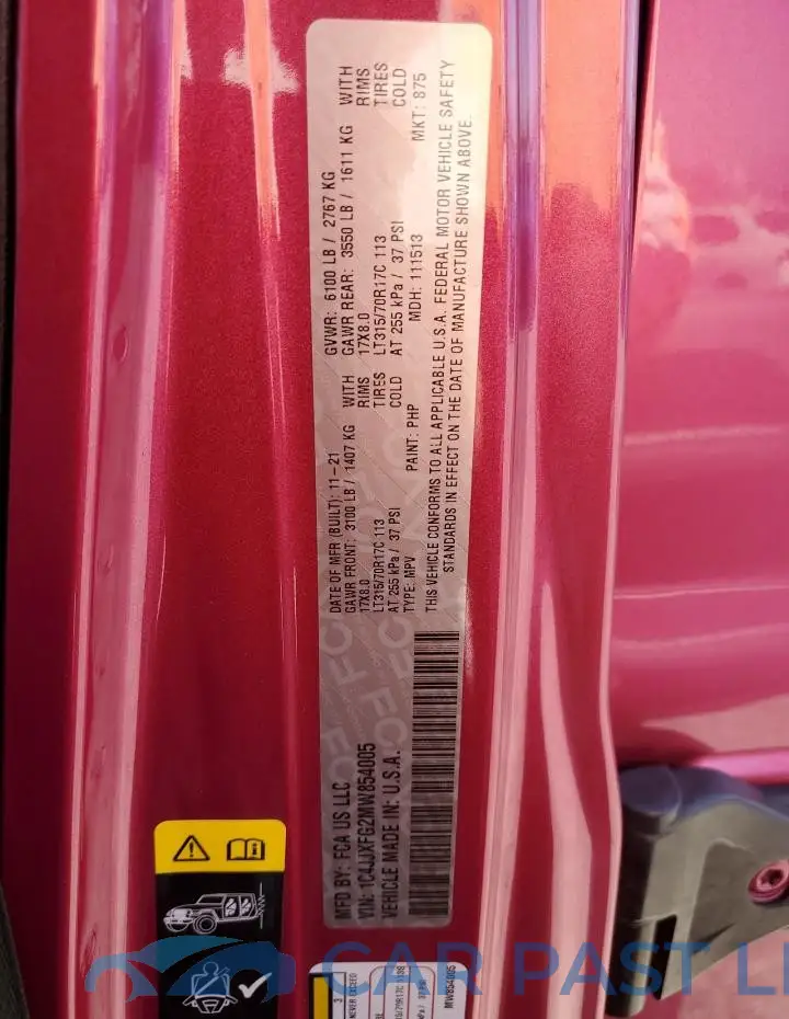 1C4JJXFG2MW854005# 14