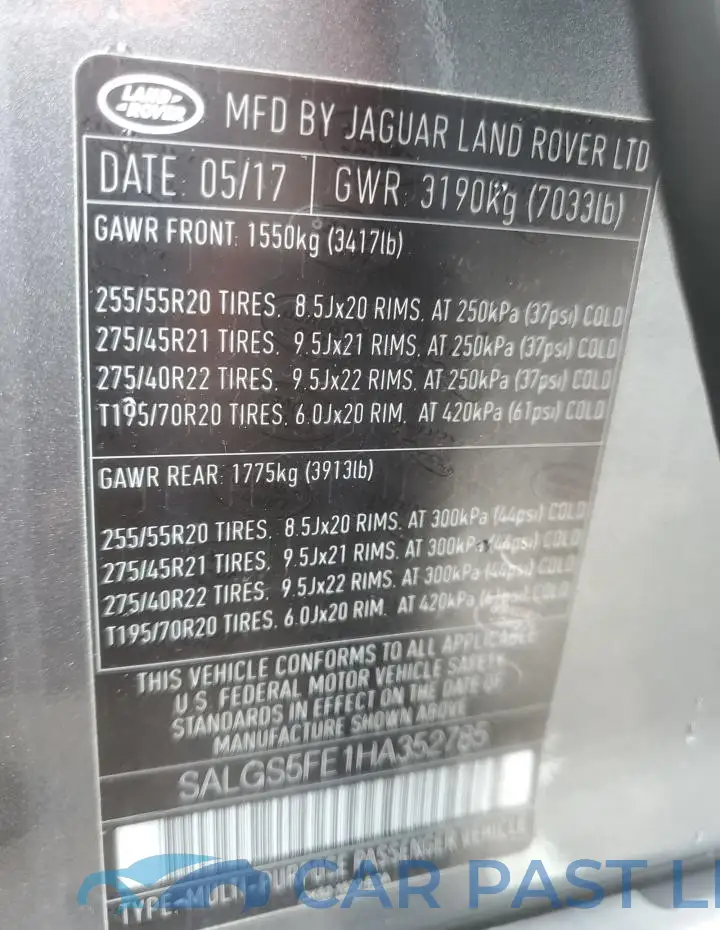 SALGS5FE1HA352785# 14