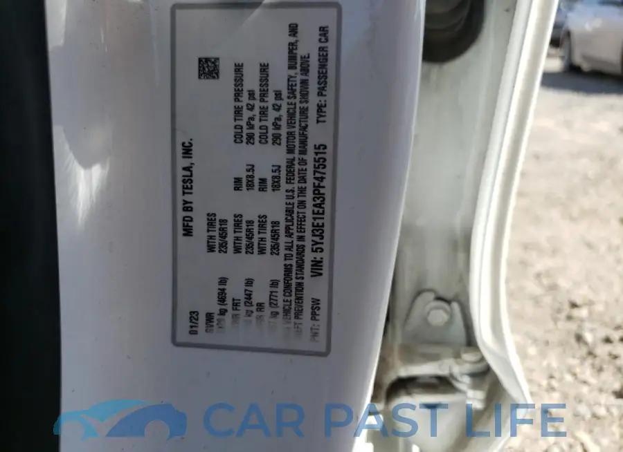 5YJ3E1EA3PF475515# 13