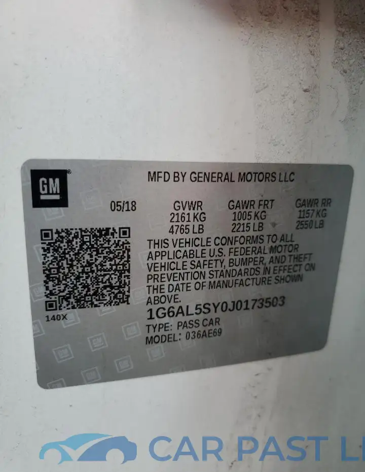 1G6AL5SY0J0173503# 12