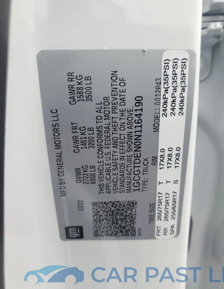 1GCGTDEN0N1164190# 13