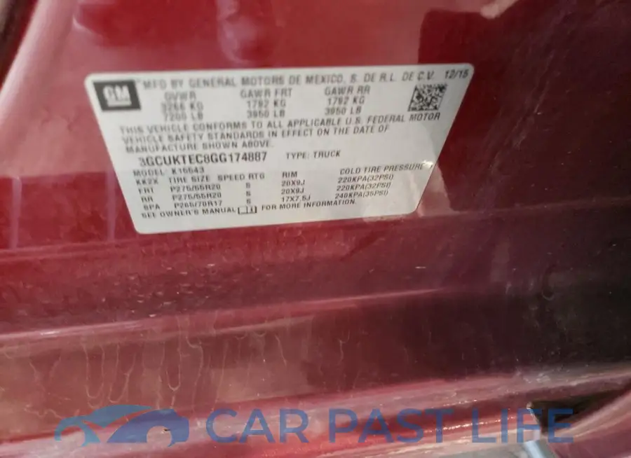 3GCUKTEC8GG174887# 12