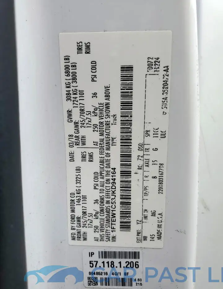 1FTEW1C53JKD94164# 12