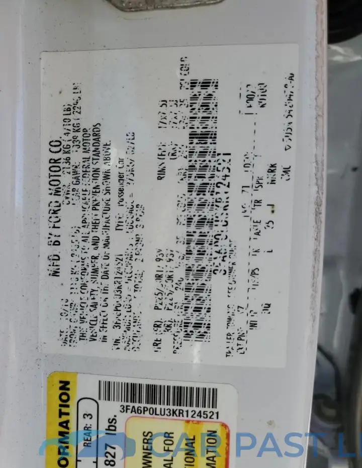 3FA6P0LU3KR124521# 12
