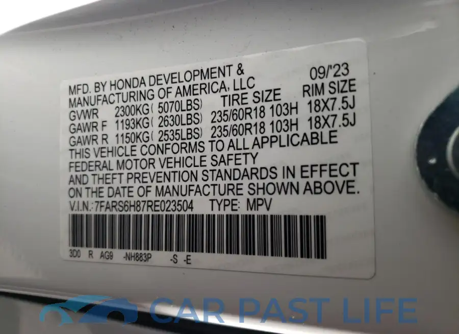 7FARS6H87RE023504# 14