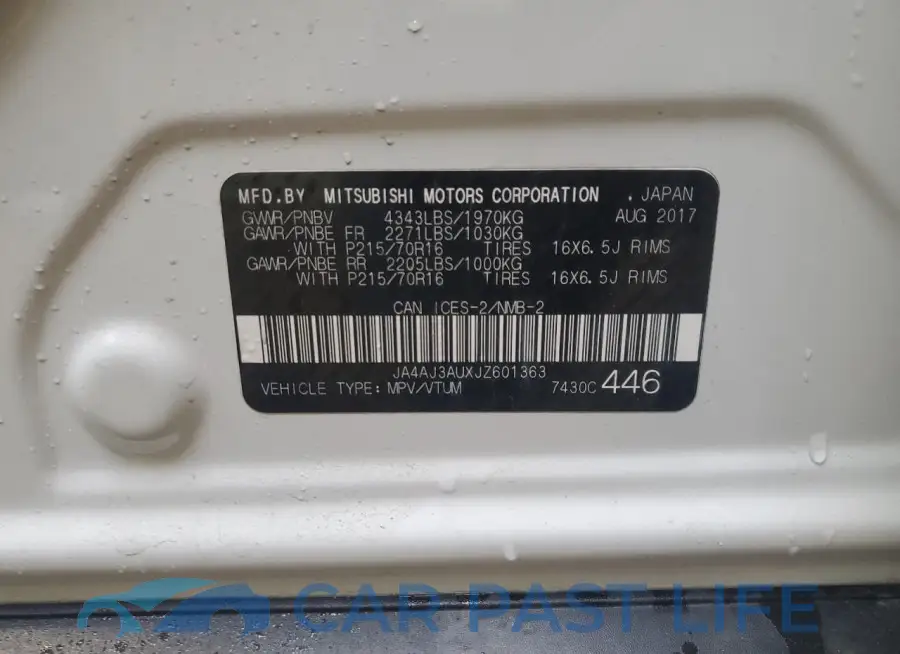 JA4AJ3AUXJZ601363# 14