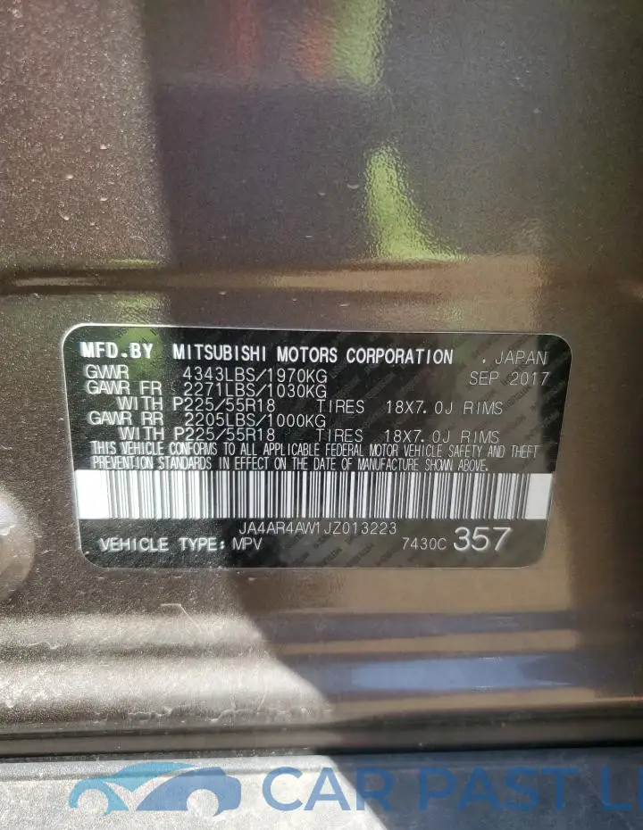 JA4AR4AW1JZ013223# 12
