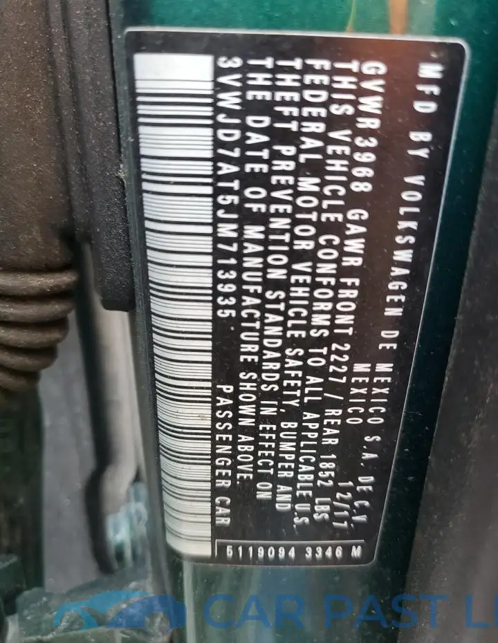 3VWJD7AT5JM713935# 14