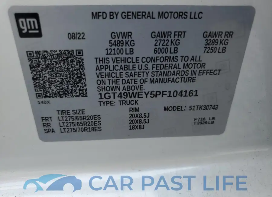 1GT49WEY5PF104161# 12