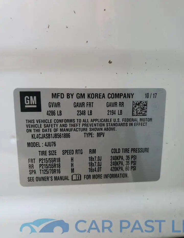KL4CJASB1JB561886# 14