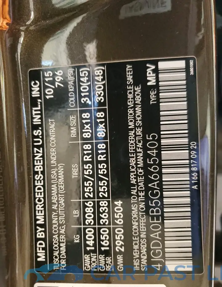 4JGDA0EB5GA665405# 13