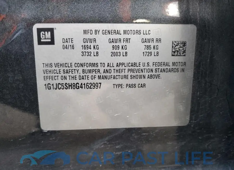 1G1JC5SH8G4162997# 12