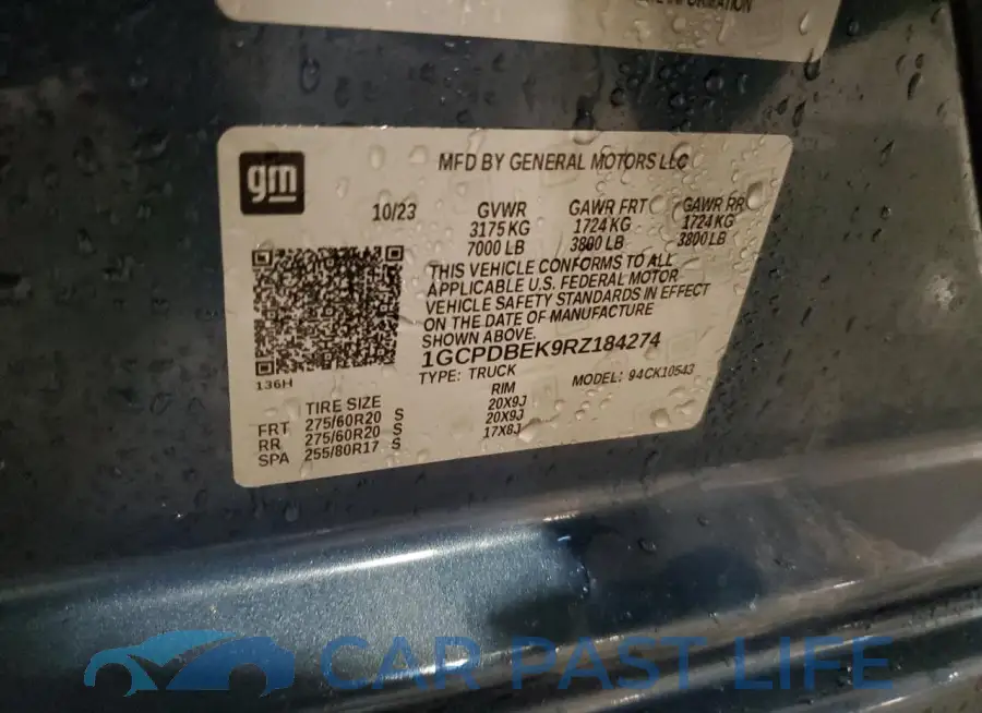 1GCPDBEK9RZ184274# 12