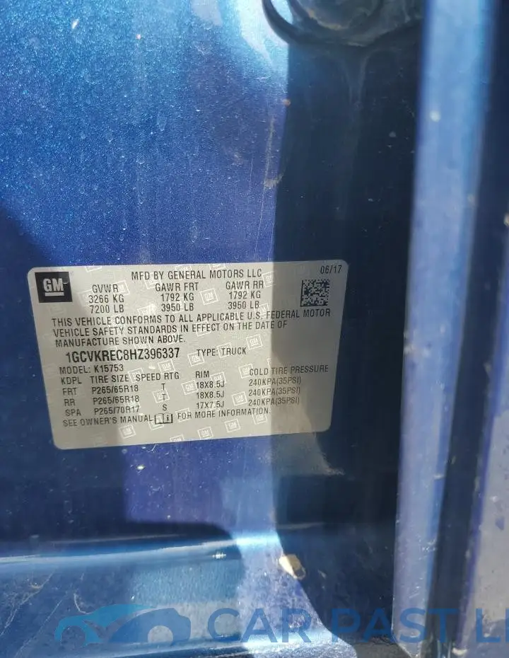 1GCVKREC8HZ396337# 10