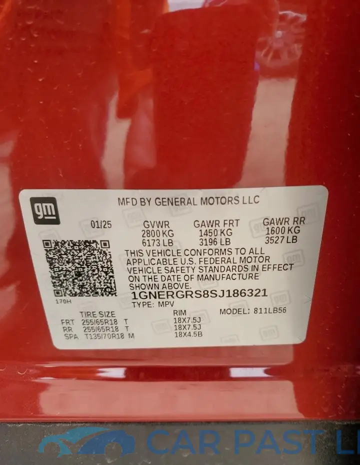 1GNERGRS8SJ186321# 13