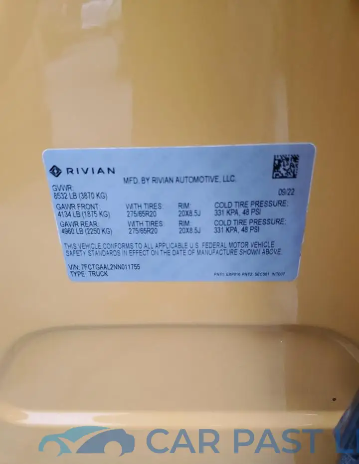 7FCTGAAL2NN011755# 12