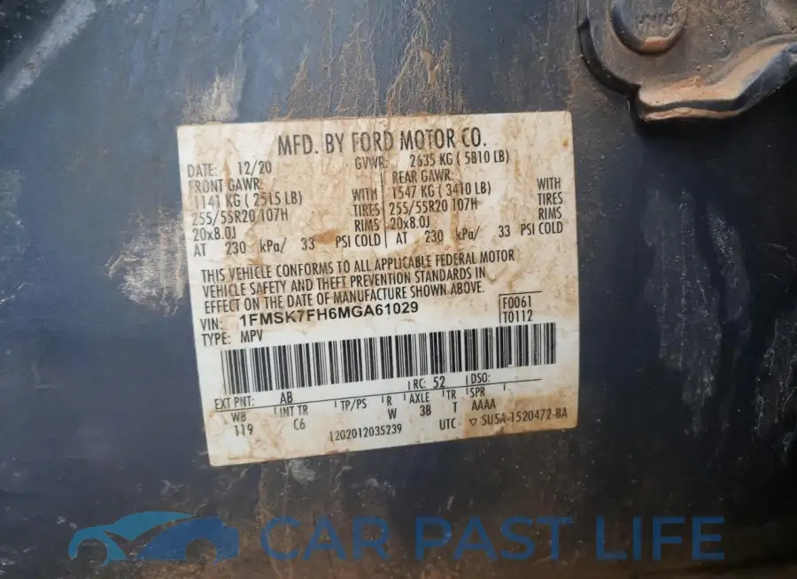 1FMSK7FH6MGA61029# 14