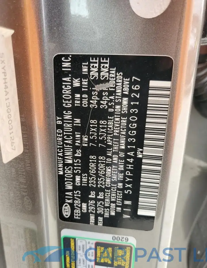 5XYPH4A13GG031267# 14