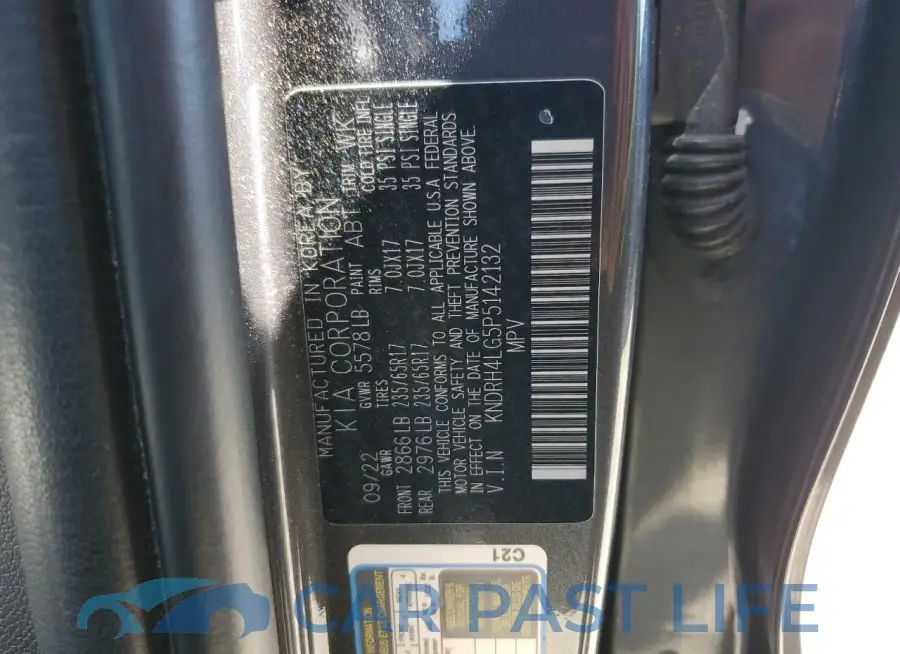 KNDRH4LG5P5142132# 13