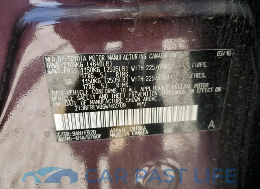 2T3BFREV0GW462709# 12