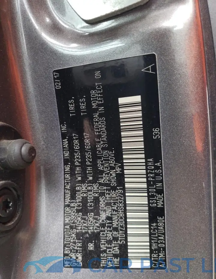 5TDYZ3DC8HS832791# 14