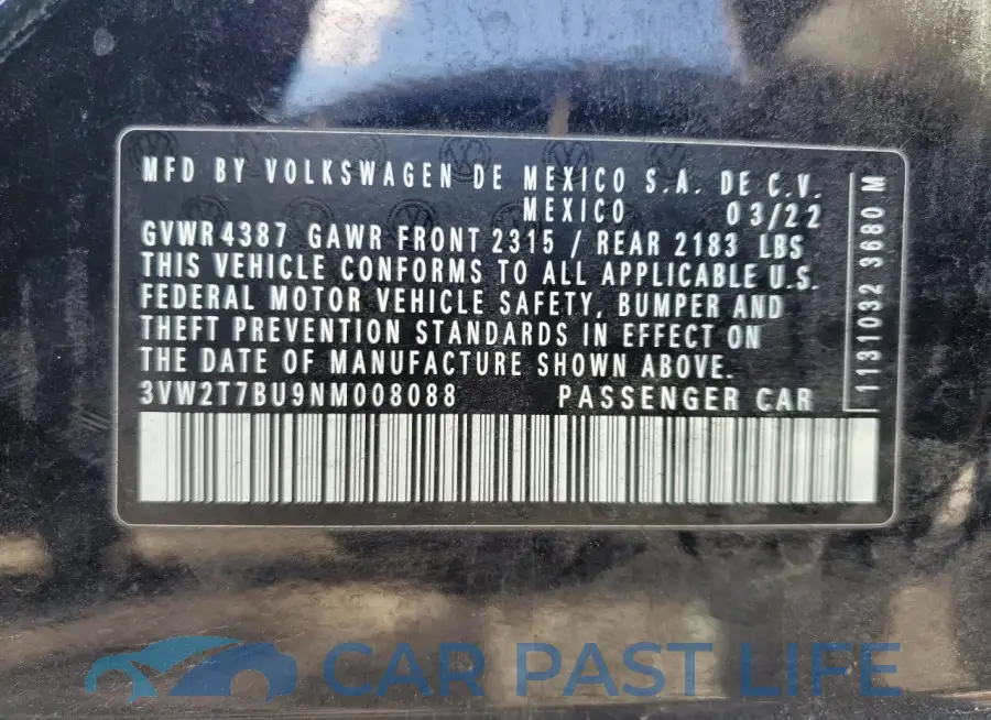 3VW2T7BU9NM008088# 13