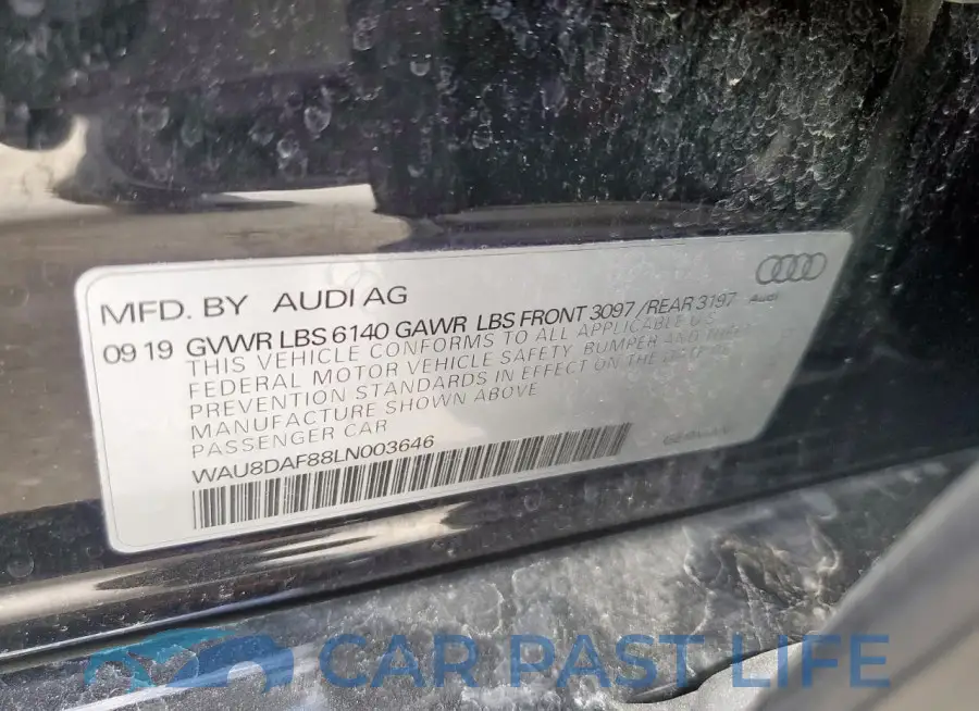 WAU8DAF88LN003646# 13