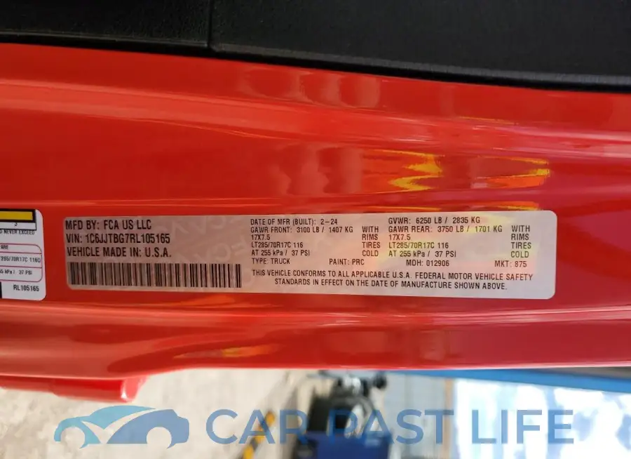 1C6JJTBG7RL105165# 12
