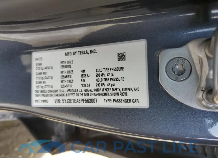 5YJ3E1EA8PF563007# 12