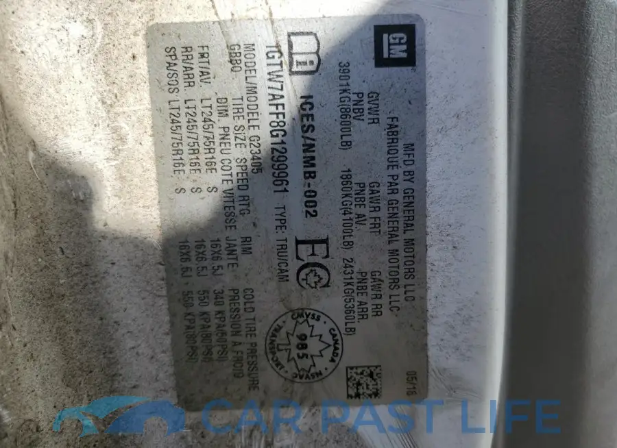 1GTW7AFF8G1299961# 12