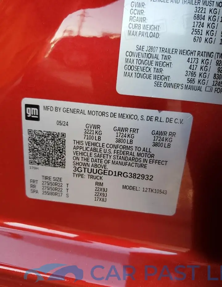 3GTUUGED1RG382932# 13
