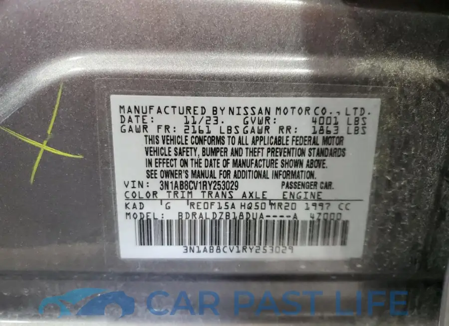3N1AB8CV1RY253029# 12