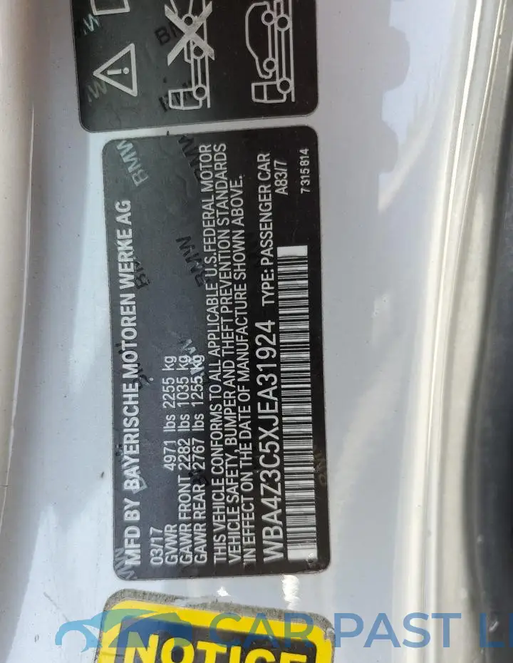 WBA4Z3C5XJEA31924# 12